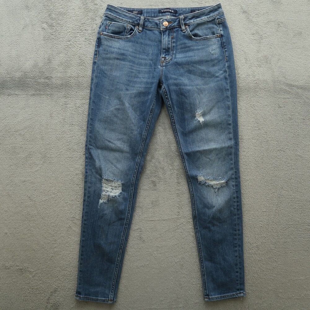 VIGOSS Jagger Jeans Womens Size 29 Mid-Rise Skinny Denim 29" Inseam Distressed
